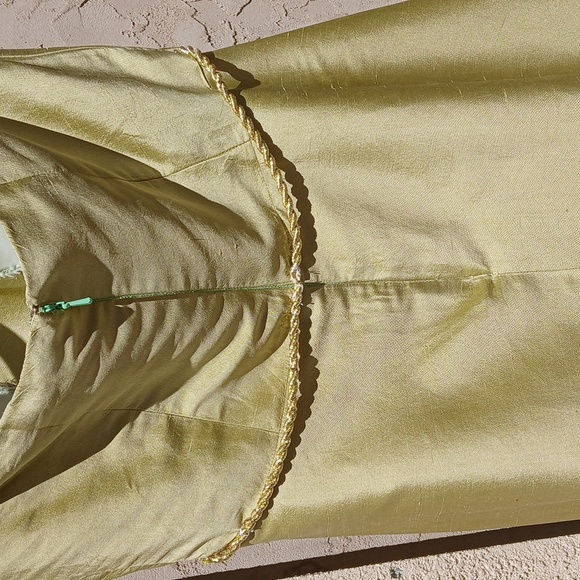 Hand Made Elegant Gold/lime Strapless Dress Sz Small - Picture 7 of 16